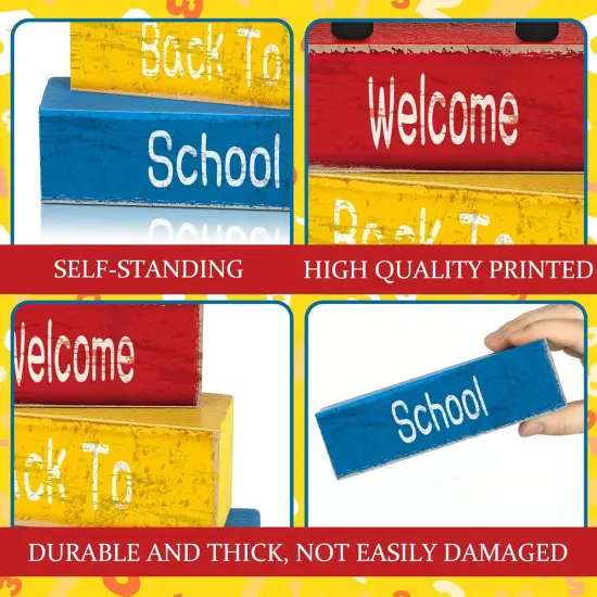 Back to School Decorations Bus Apple Tiered Tray Decorations {4}