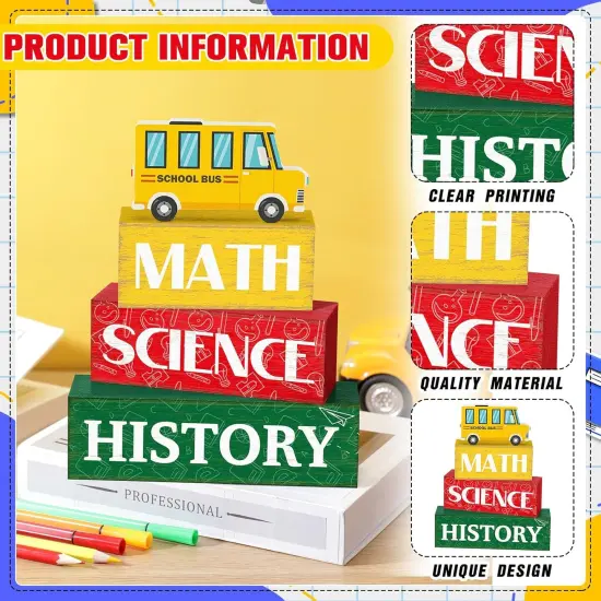 4 Pcs Back to School Table Decorations Rustic {3}