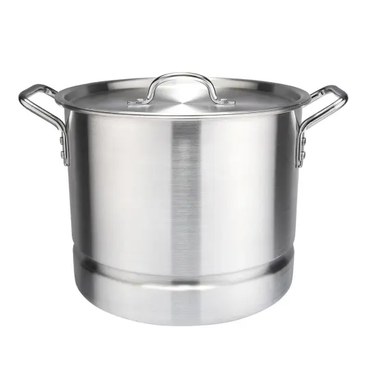 3 Piece Aluminum Stock Pot Set with Steamer - 24Qt, 32Qt, 40Qt {4}