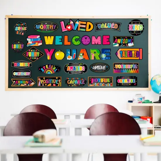 34pcs Chalkboard Affirmation Station Bulletin Board Set {5}