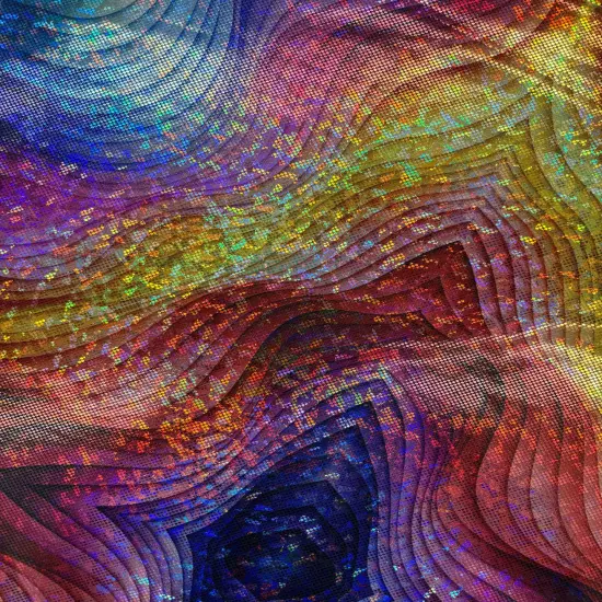 1 Yard Wave Illusion Shattered Glass Spandex Fabric for Costumes Dancewear Leggings Activewear (36" x 60") Inches Wide {1}