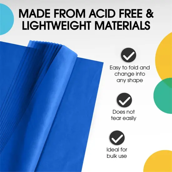 Tissue Paper for Gift Bags -20" X 30" Bulk Tissue Paper Dark Blue 480 Sheets - 10lb Newsprint for Packing, Birthday Gift Box Filler, Packing Supplies for Moving Supplies  {3}