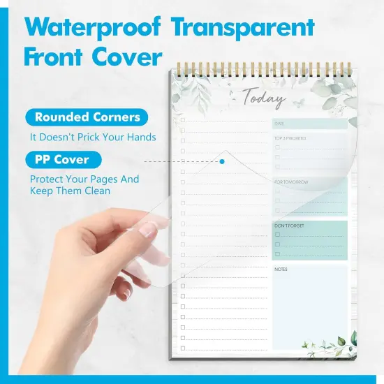 Daily Planner Notebook with 52 Tear-off Sheets - Green Plants {3}