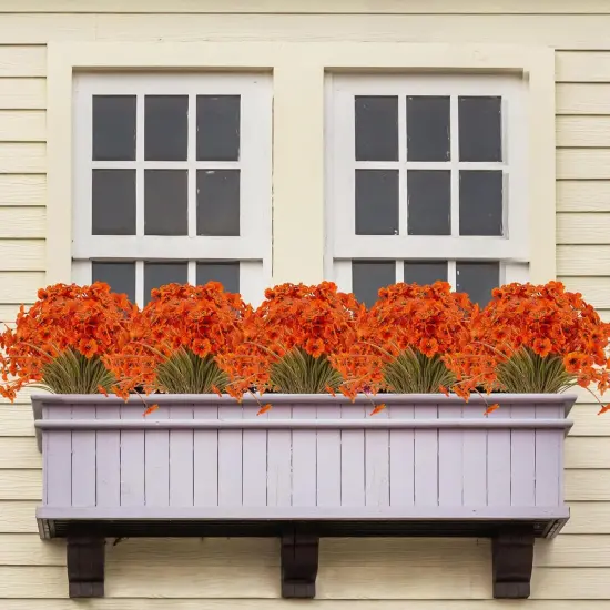 20 Bundles Artificial Fall Flowers Outdoor UV Resistant {4}