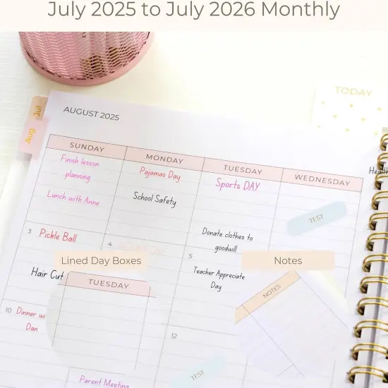 Teacher Planner 2025-2026 Academic Year - Pastel Stripes {3}