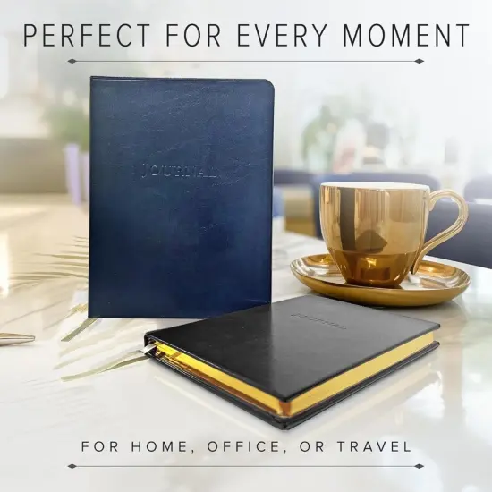 Gallery Leather Journal - Crafted in Maine, USA - Elegant Leather Writing Notebook with 192 Lined Pages - A Timeless Space for Your Thoughts - 8x5.5, Desk Lined Acadia Black {5}