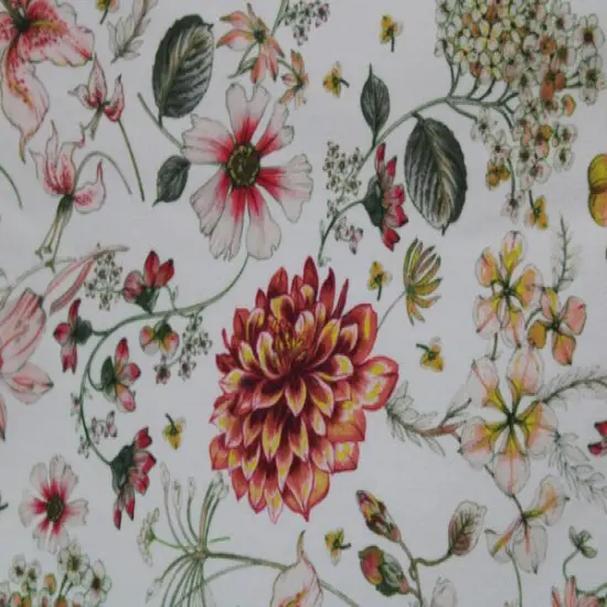 1 Yard Cream Bohemian Flower Stretch Fabric Ideal for Leggings, Swimwear, Costumes 58/60 Inch Width {1}