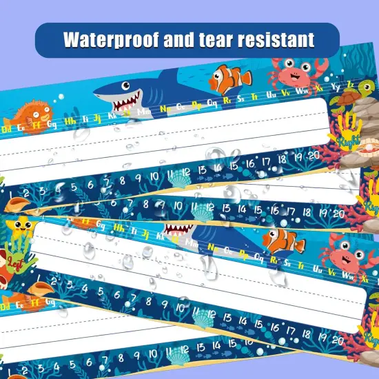 36pcs Desk Name Tags, Self Adhesive Nameplates Number Alphabet for Classroom {4}