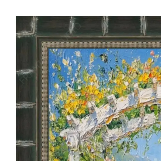 Boho Black Bamboo Wood Picture Frame 32x48 frame {3}