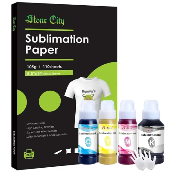 Sublimation Starter Bundle - 8.5x14 Paper + Ink for Inkjet {1}