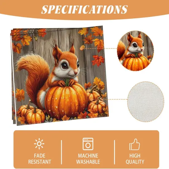 Pumpkin Squirrel Fall Table Runner {4}