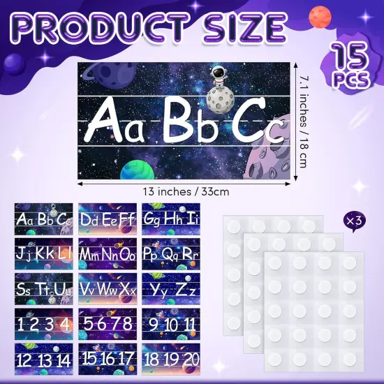 15 Pcs Alphabet Line Bulletin Board Set 26 Upper & Lower Case Letters {2}