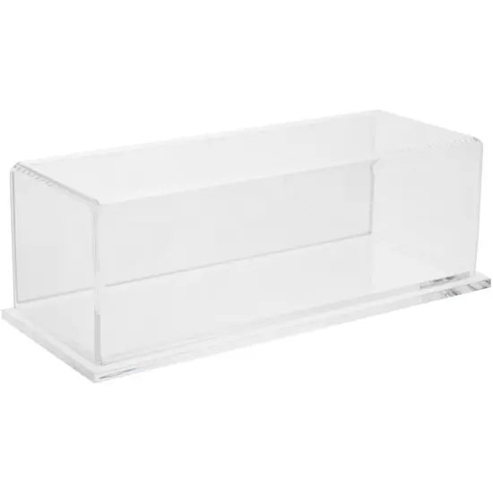 Plymor Clear Acrylic Display Case with Hardwood Base, 9" W x 3.5" D x 3" H Clear (Mirrored) {1}