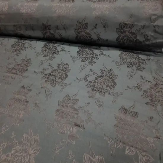 1 Yard Black Floral Satin Jacquard Brocade Fabric for Dresses Jackets Upholstery Decor 60 Inch Width {1}