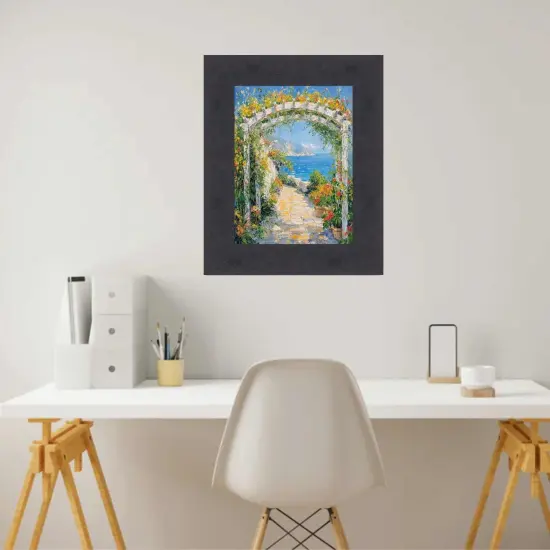 Contemporary Cappuccino Cafe Wood Picture Frame 24x24 frame {4}