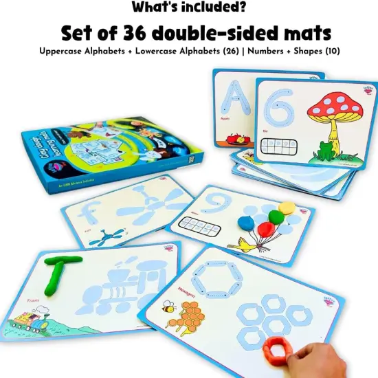 Alphabet & Number Playdough Mat for Letter Tracing {2}
