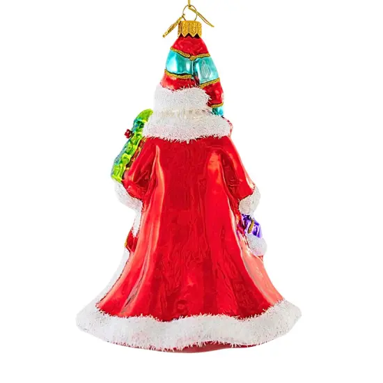 Huras Family 7.0 Inch Baroque Santa Christmas Tree Ornament , Christmas Decor Hand Painted Keepsake Red {2}