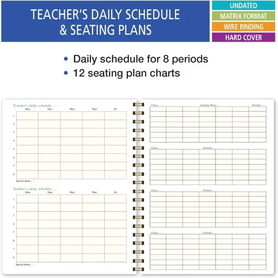 7 Period Teacher Lesson Planner (Black Floral) {5}