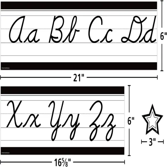 Teacher Created Resources Black and White Cursive Mini Bulletin Board ( {2}