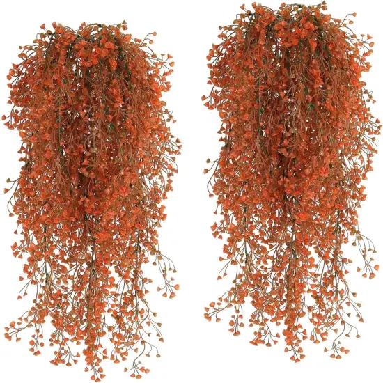 4 Pcs Artificial Hanging Plants Fall Decor Faux Hanging Plants Artificial Plants UV Resistant {6}