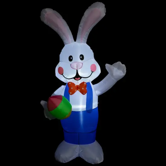 Northlight Inflatable Lighted Standing Easter Bunny with Egg Outdoor Decoration - 7' White {4}