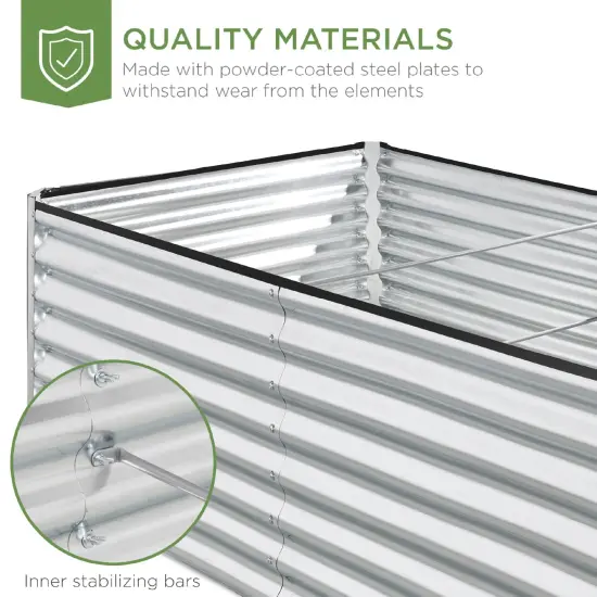 Best Choice Products 6x3x2ft Outdoor Metal Raised Garden Bed, Planter Box for Vegetables, Flowers, Herbs Galvanized {6}