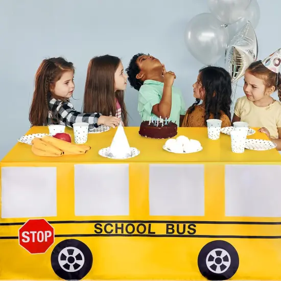 6 Ft School Bus Tablecloths Birthday Party Decorations {4}