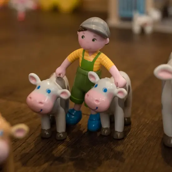 HABA Little Friends Spotted Calf - 2.75" Farm Animal Toy Figure Multicolor {3}