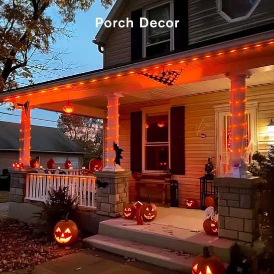 200 LED Orange Halloween Lights Outdoor Waterproof {2}