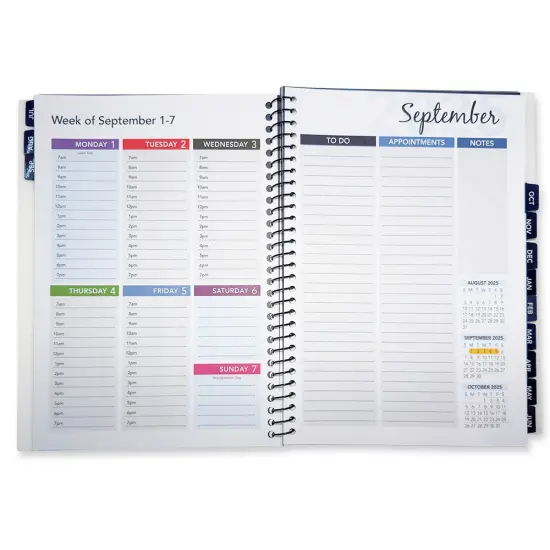 RE-FOCUS THE CREATIVE OFFICE 2025-2026 July through June Academic Calendar Planner &ndash; Weekly & Monthly Views with Time Slots | Durable & Portable Design White {3}