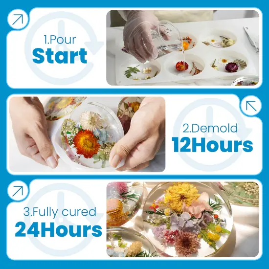 LET'S RESIN Crystal Clear Epoxy Resin, 32oz Bubbles Free Epoxy Resin, Table Top & Bar Top Casting Resin, Clear Epoxy Resin for Art Crafts {4}