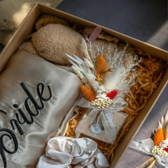 Mini Dried Flowert Set (Pack of 6), Orange Small Bouquet, Pampas Small Bouquet {5}