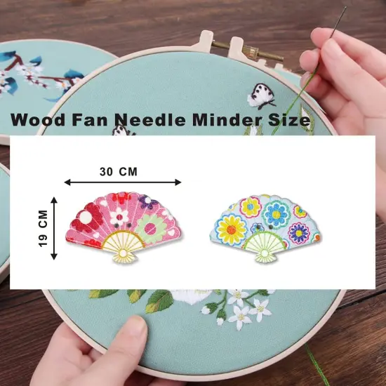 4 Pieces Fan Needle Minder，Magnetic Pin Holder for Cross Stitch, Needlework and Embroidery Accessories，Magnetic Needle Nanny {3}