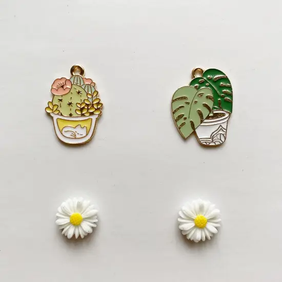 Green Leaves Potted Plant Needle Minders, Magnetic Cactus Flower Needle Nanny, Cross Stitch Embroidery Needlework Accessories {5}