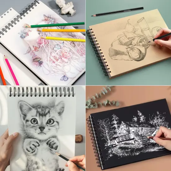 Sketch & Drawing Art Pencil Kit 52 Piece Set, 24 Color Pencil for Coloring Books, Pencil of Graphite & charcoal, 3-color Sketchbook, coloring book Etc, Art Supply Ideal for Adult Student Beginner Teen {4}