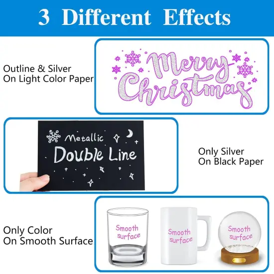 Markers Outline Glitter Gel Pens: 12 Christmas Stocking Stuffers Teenage Tween Teen Girl Gifts Trendy Stuff Cute Arts Crafts Art Supplies Kids Ages 4 6 7 8 9 10 14 16 18 Year Old {6}