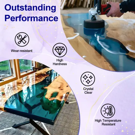 JANCHUN Crystal Clear Epoxy Resin Kit 16oz, Bubble-Free, Anti-Yellowing, Self Leveling Easy Mix 1:1 Coating and Casting Resin for Table Top, Molds, Tumbler Crafts, Painting, Jewelry, DIY Gifts {5}