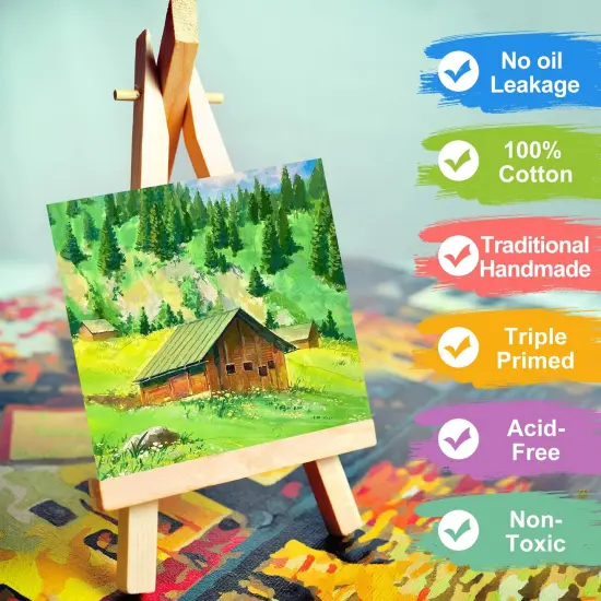 Canvas Boards for Painting, 16 Pack Canvases for Painting 5x5 100% Cotton Small Paint Canvas Primed Acid Free Mini Blank Canvas Panels for Oil Paint,Watercolor,Acrylic Paint,Gouache&Tempera. {3}