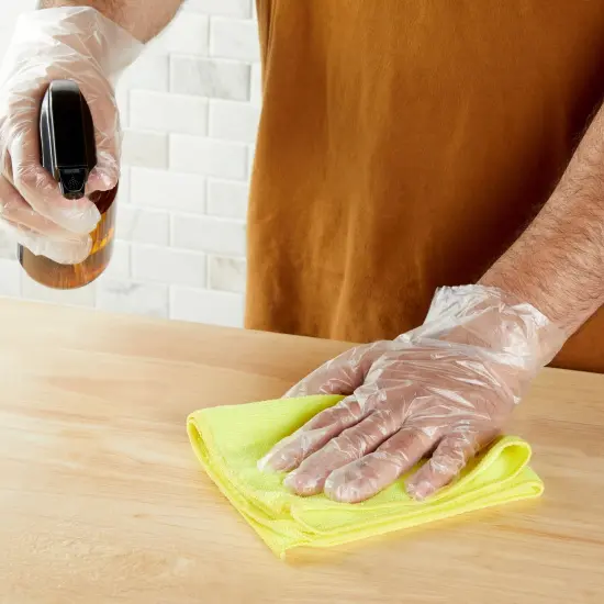 100-Pack Disposable Food Safe Gloves for Cooking, Kitchen Prep and Baking (One Size Fits Most, Clear) {4}