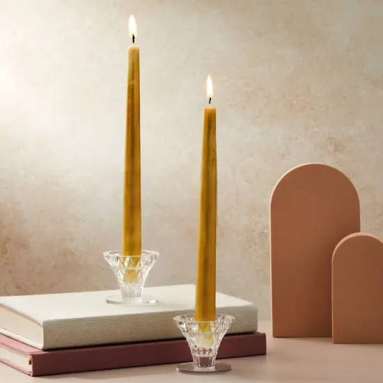 Okuna Outpost Set of 12 Glass Candlestick Holders- Small Taper Candle Holders for Wedding, Table Centerpieces, Home and Party D&eacute;cor (2.4 x 2.4 x 2.3 inches) Clear {4}