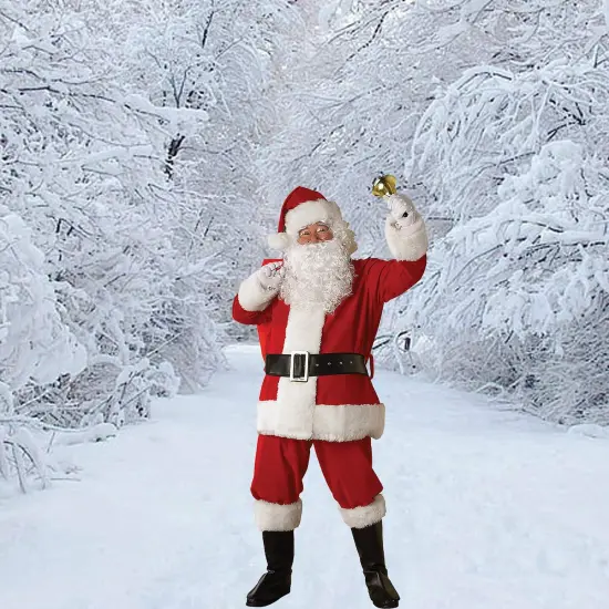 Extra Large Regency Plush Santa Suit with Jacket Pants Belt Gloves and Boot Tops {5}