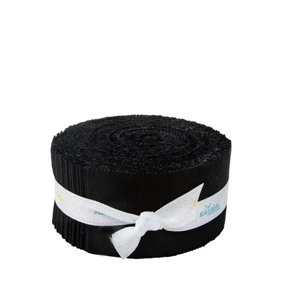 Confetti Cotton 2.5" Strip Roll (Jelly Roll / Rolie Polie) in Pitch Black byfor Riley Blake (RP-120-PITCHBLACK-40) {1}