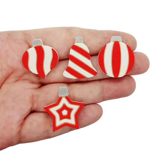 Striped Christmas Ornament Holiday Clay Cutters, 4 pcs, Adorabilities {2}