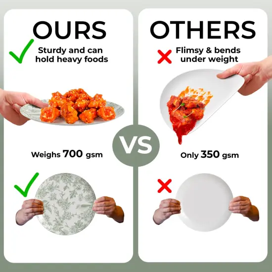 Earthtrends Heavy Duty Paper Plates for parties &ndash; Includes 8-Inch Paper Dessert Plates and 10-Inch Paper Dinner Plates &ndash; Disposable Floral Paper Plates for Parties, Weddings, Events, BBQs, Birthdays, Catering, Holidays &ndash; Elegant Tableware Set Yaffa 80 {4}