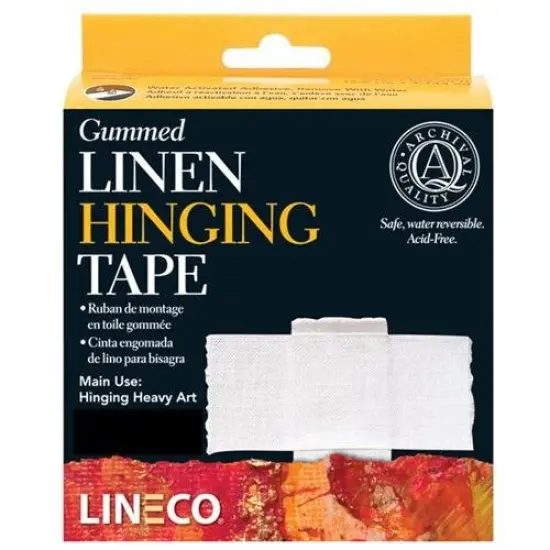 Lineco Acid-Free Gummed Linen Tape, 1" x 300', Color: White {1}