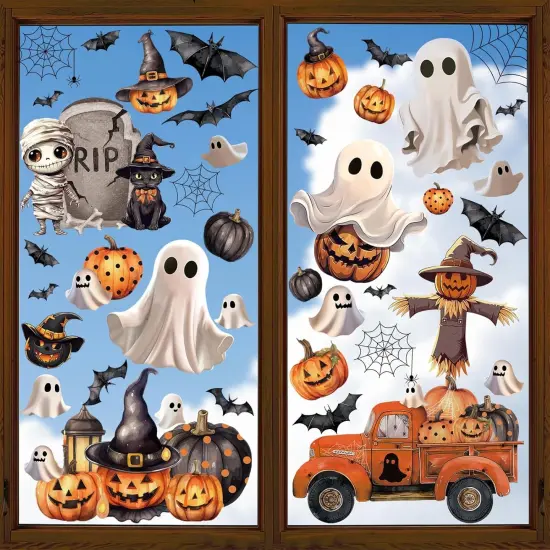Halloween Window Clings Decal, Window Stickers for Halloween and Fall {1}