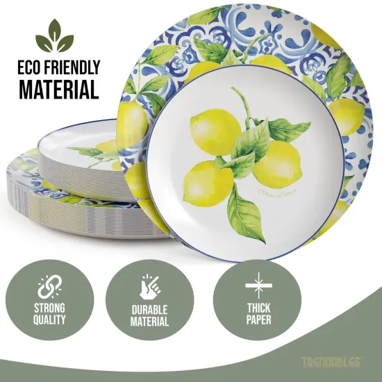 Earthtrends Heavy Duty Paper Plates for parties &ndash; Includes 8-Inch Paper Dessert Plates and 10-Inch Paper Dinner Plates &ndash; Disposable Floral Paper Plates for Parties, Weddings, Events, BBQs, Birthdays, Catering, Holidays &ndash; Elegant Tableware Set Tuscan {2}