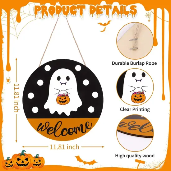 Halloween Decorations Door Hanging Sign - Cute Ghost {2}