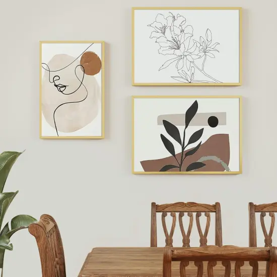 Oak Wood Picture Frame with Mat for 8x10 Set of 3, Natural Solid Wood 11x14 Frame with Tempered Glass for Wall Gallery & Home (3 Pack, Oak) {5}