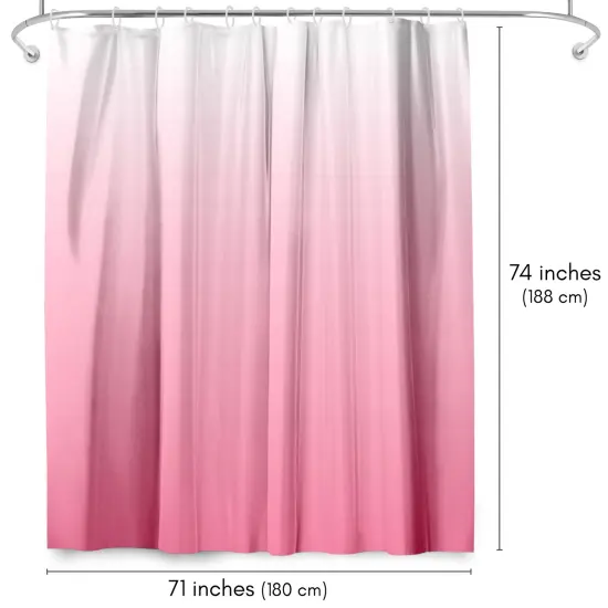 Americanflat 71x74 Ombre Pink Shower Curtain - Water Resistant - Polyester Fabric {2}